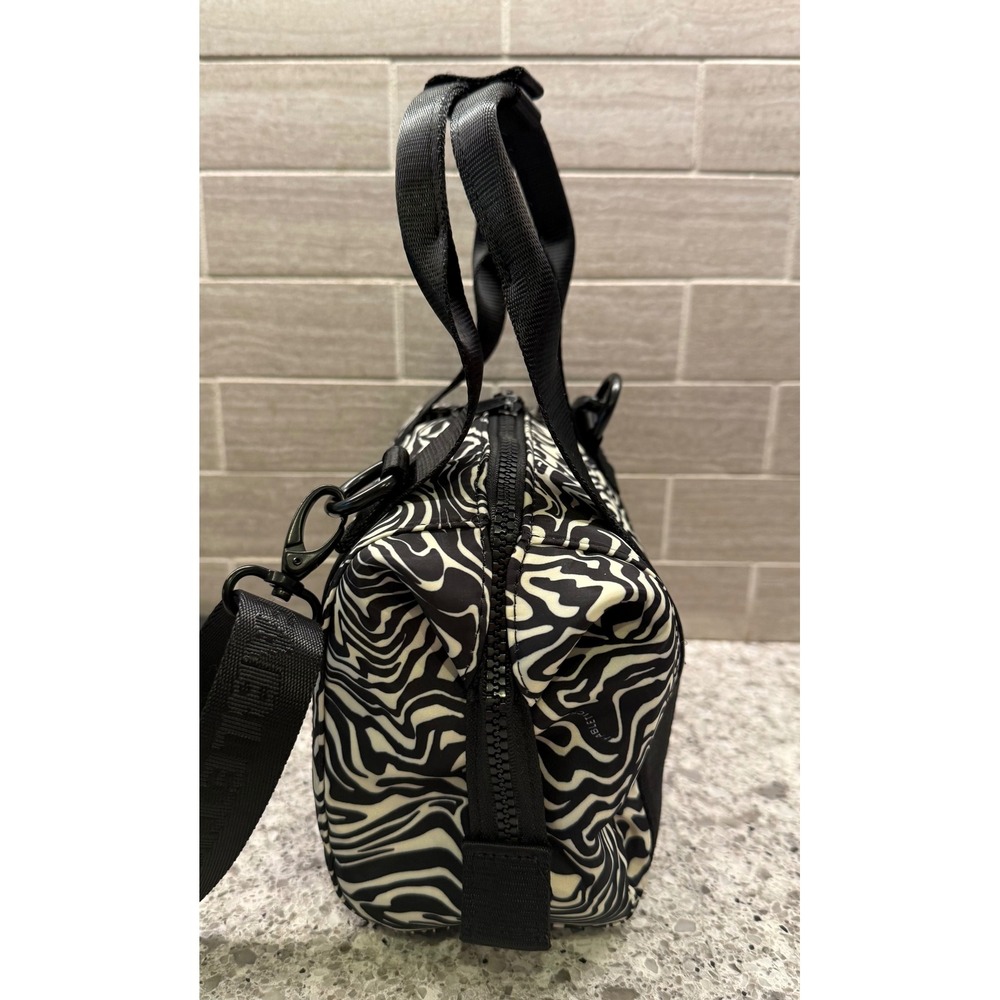 Fabletics Black/White Compact Zebra Print Mini Grip Duffle Bag/Purse/Gym Bag - Picture 4 of 10